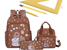Mochila Capybara Genérica, Conjunto De De Viagem, Para, Lancheira Térmica, Estojo Organizador Combinando,