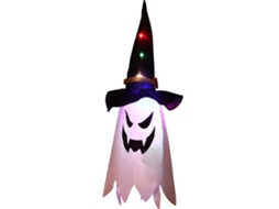 Lâmpada Decorativa Led de Fantasma com Chapéu de Bruxo para Jardim Halloween | S/MARCA