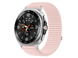 Bracelete para Samsung Galaxy Watch 8 / 8 Classic Nylon Trançado com Fecho de Velcro Rosa Milkshake XIAOMOYU