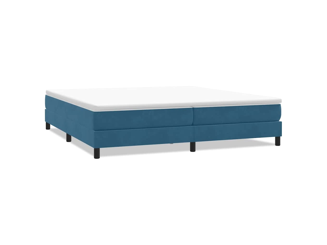 Cama com Molas Azul Escuro Sem Colchão em Veludo MAISON EXCLUSIVE (200x210 cm)
