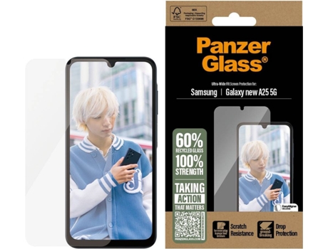 Película de Ecrã PANZERGLASS Screen Protector Samsung Galaxy A25 (5G - Ultra - Ultra-Wide Fit)