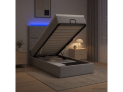 Vidaxl Cama Ottoman Com Colchão E Led Cinzento-claro 100 X 200 Cm