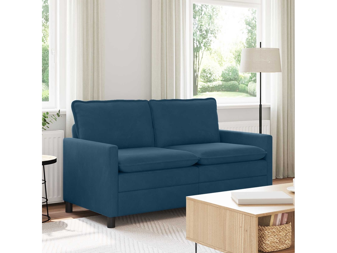 Vidaxl Sofá Azul 156 X 81 X 87,5 Cm Veludo
