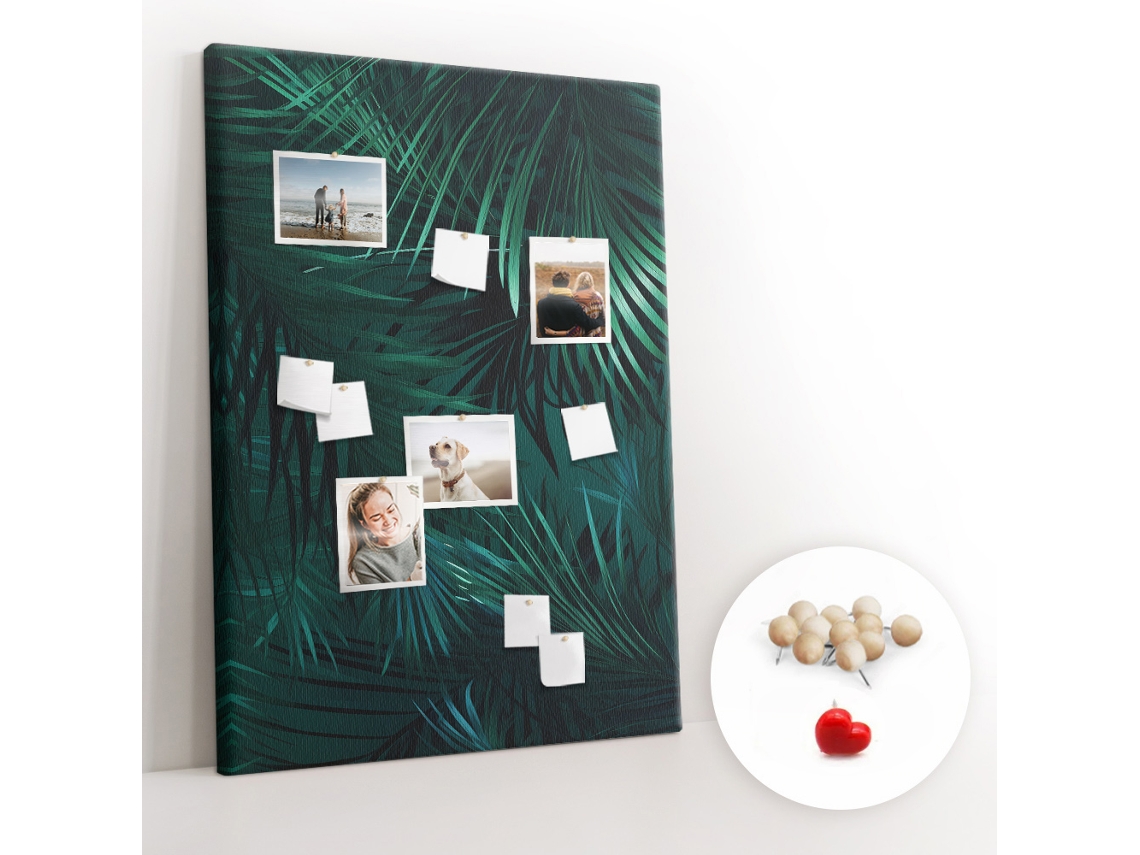 Painel De Cortiça Para Parede Folhas Tropicais Para O Escritório Espelharte (100x140 Cm)