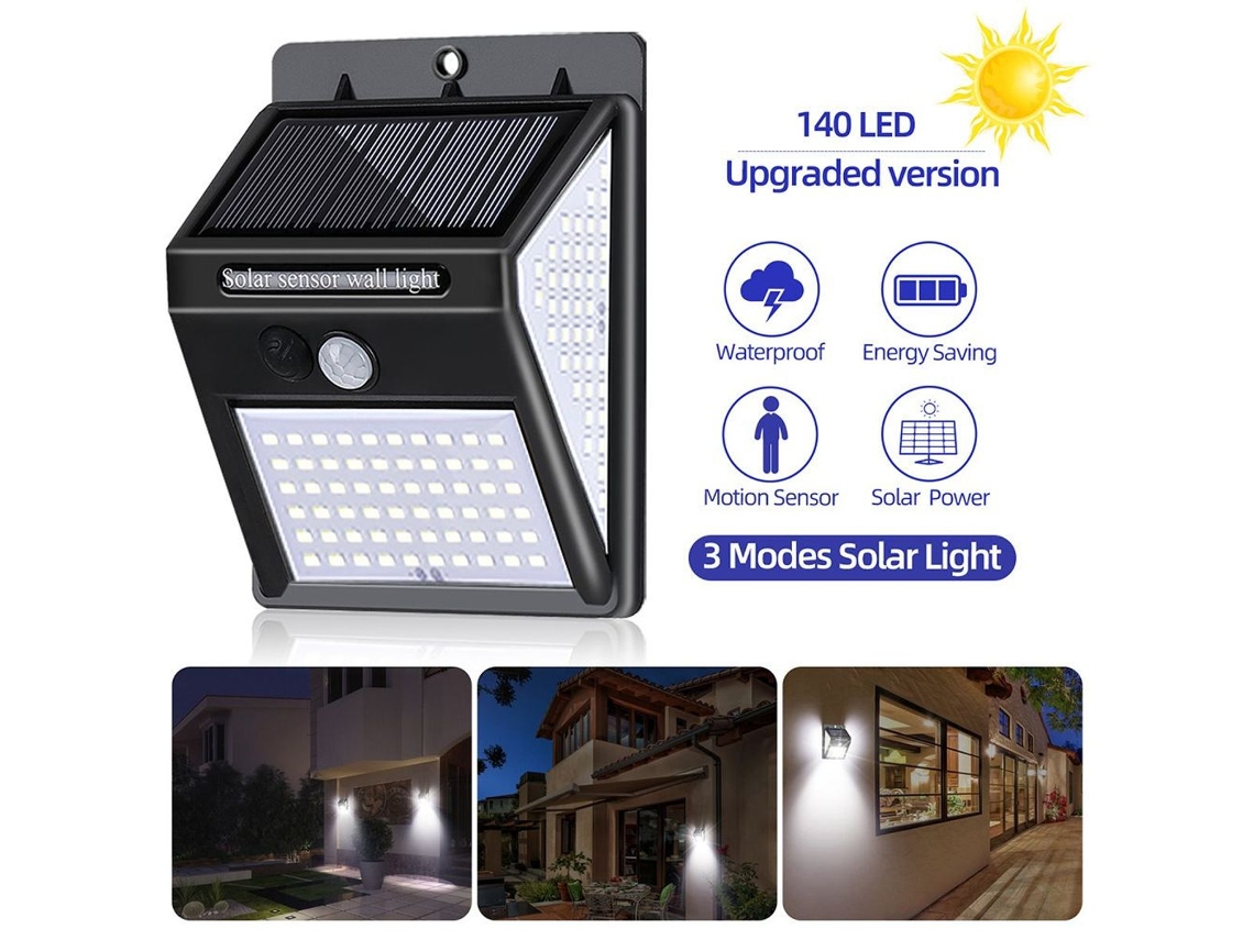 Luminária Solar de Parede, Sensor de Movimento, para Jardim, Quintal, com Iluminação Led, com Instalação Simples AQUAFORGE