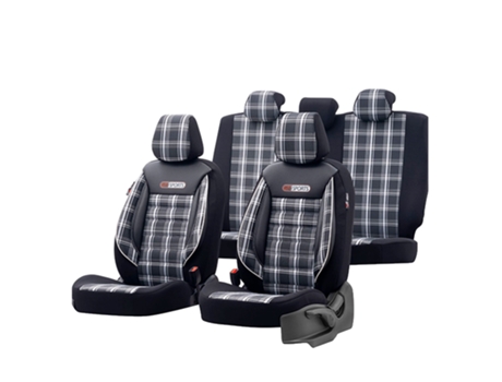 Conjunto Completo de Capas para Assentos OTOM Universal Gti Sports Design Cor Preto/Cinz