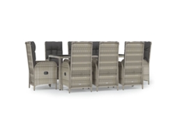 Garden Dining Set, Garden Dining Sets Vidaxl Cinzeto Rattan / Vime (mesa Com 190 Cm De Comprimento)