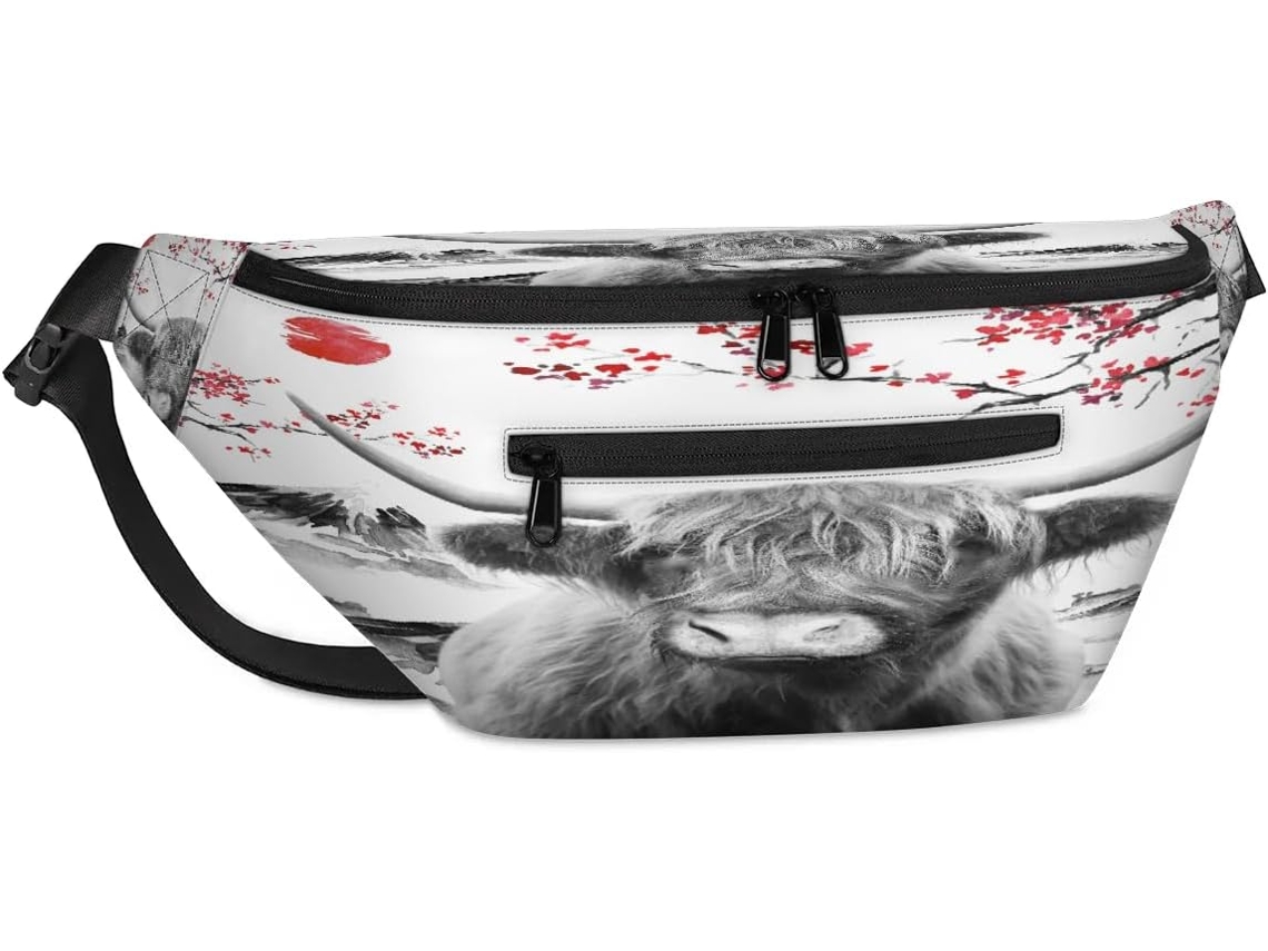 Bolsa de Ombro Grande Unissex Tropicallife com Estampa de Vaca Iaque Japonesa 38 X 25 9 X 19 Cm Impermeável de