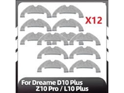 Conjunto de 12 Panos Limpeza para Aspirador Robô D10 Plus, Z10 Pro e L10 Plus. Laváveis​​ Reutilizáveis BRILVIBERA