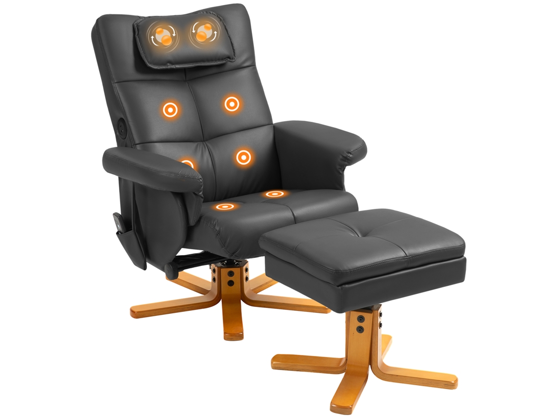 Poltrona de Massagem com Apoio para os Pés, Encosto Reclinável Até 135°, Compartimento de Armazenamento e Controle Remoto. SINI TECH STORE