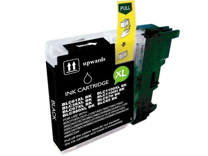 Bulk BROTHER Lc980Xl/Lc1100Xl/Lc985Xl Negro Cartucho de Tinta Generico Reemplaza Lc980Bk/Lc1100Bk/Lc985Bk