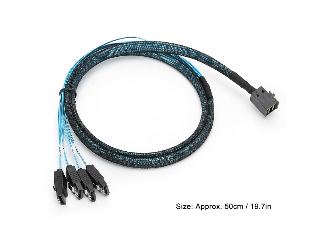 Linha De Transmissão De Dados Minisas H0107 Sas1 Para 4sata Servidor 8643 50cm