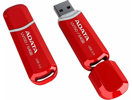 Pen USB ADATA UV150 64GB Vermelho — 64 GB | USB 3.1