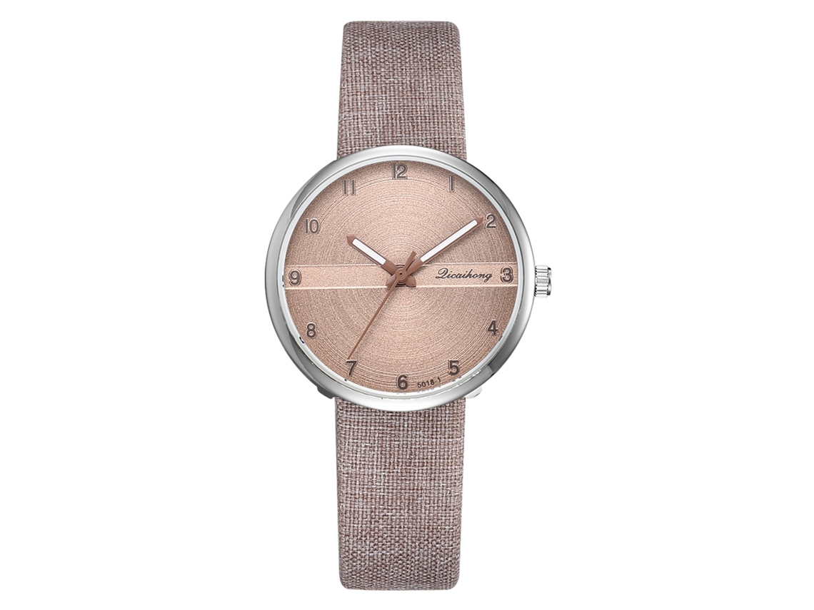 Relógio de Pulso Feminino Casual de Quartzo com Mostrador Redondo e Design Fashion