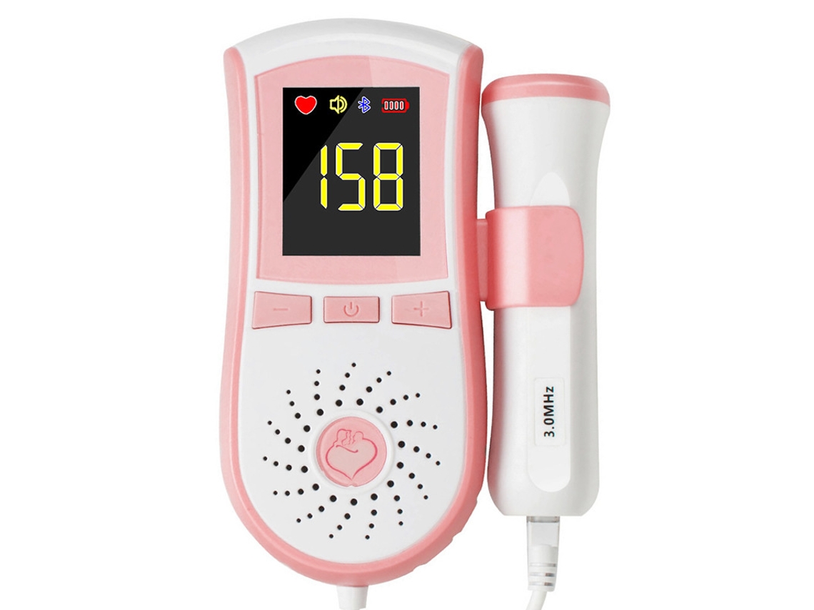 Monitor Doppler Fetal Digital Com Ecrã Lcd, Detector De Batimentos Do Bebé A Pilhas 3.0mhz, Cuidados Pré-natais Para Grávidas Cor Rosa