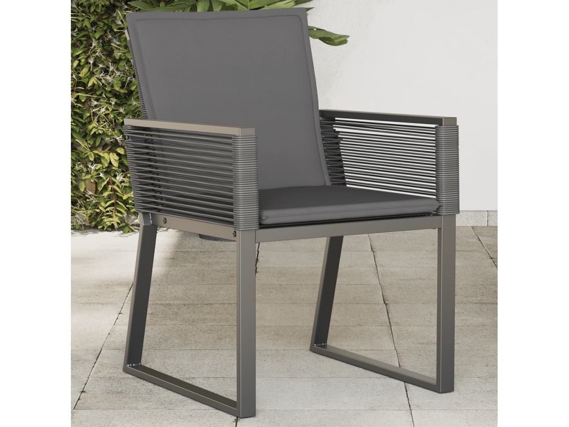 Vidaxl Cadeiras De Jardim Com Almofadões 4 Pcs Vime Pe Preto