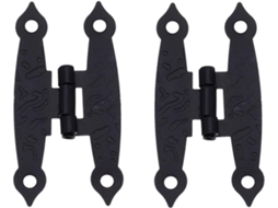 2 Dobradiças Antigas Pretas Para Portas De Armários, Malas, Caixas De Joias, Dobradiças Vintage Em Formato De H Para