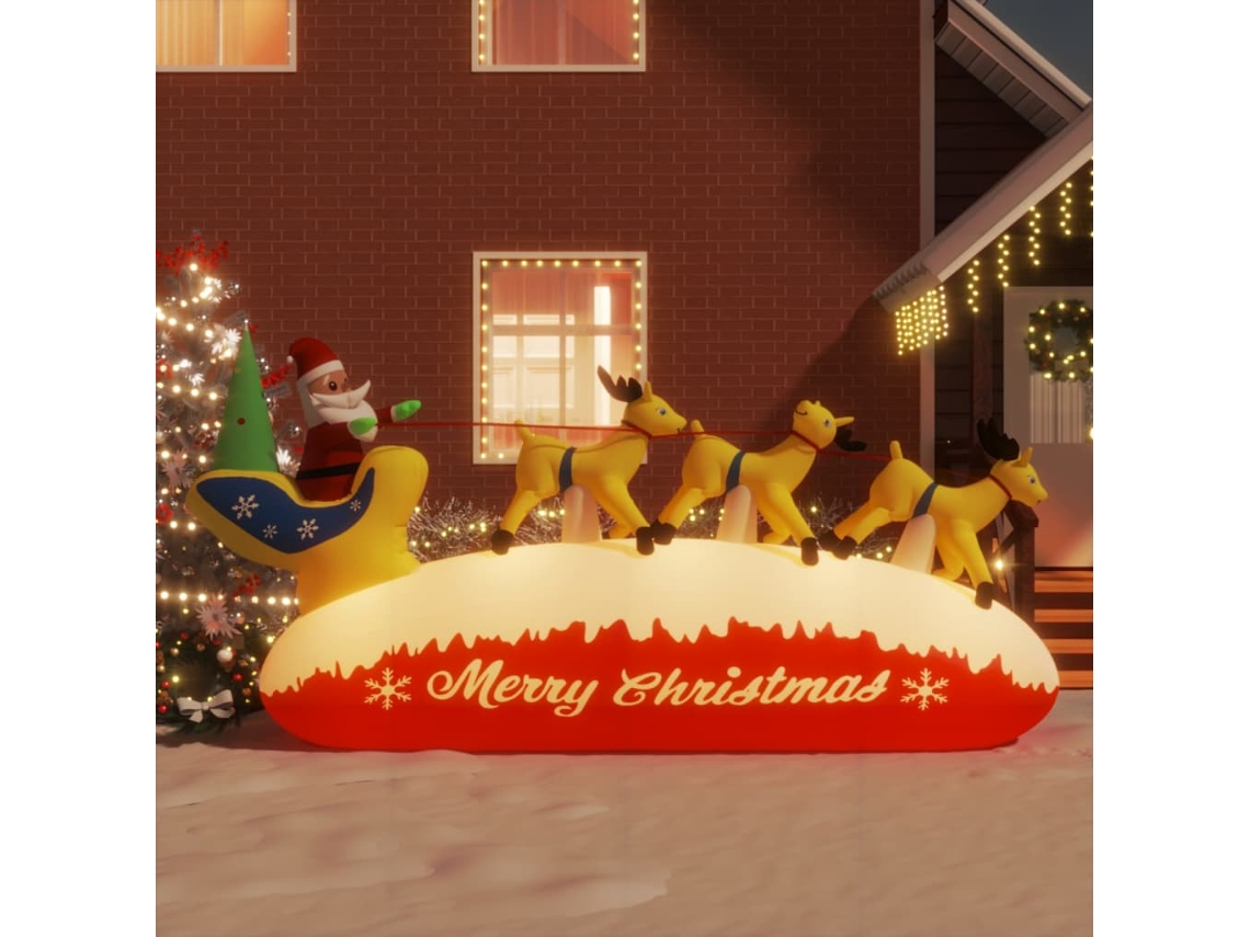 Vidaxl Pai Natal E Renas Insufláveis Com Luzes Led 145 Cm