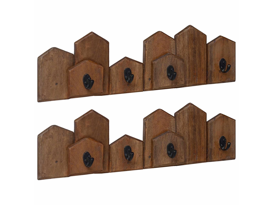 Conjunto 1 Cabide Para Casacos Vidaxl Castanho Madeira De Mogno Maciça (48 X 8 X 15 Cm)
