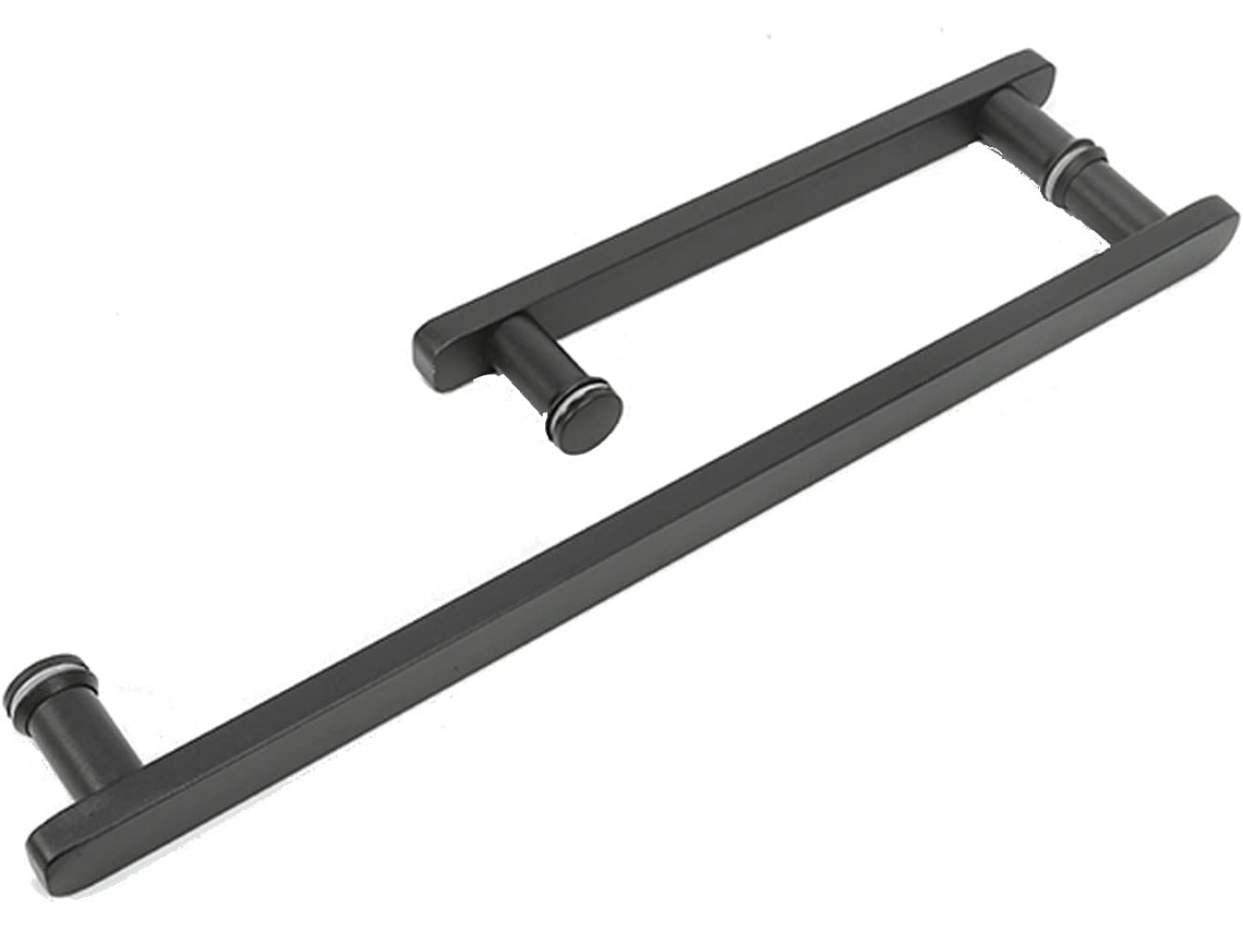 Puxador De Porta Vidro Para Box Chuveiro, Preto, Com Sistema De Pressão E Puxar, Ideal Para Substituição Em Portas De