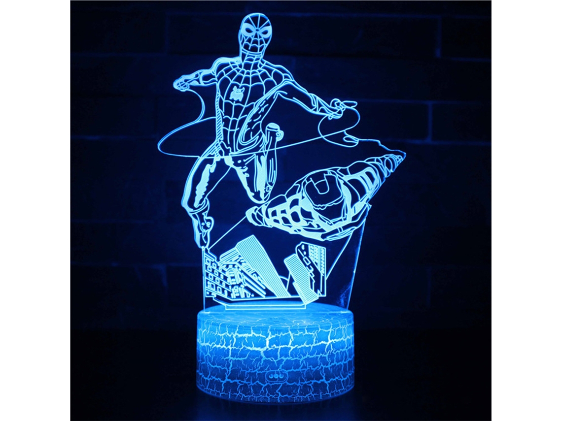 Lmpada Led 3d Do Homem Aranha Com Controle Por Toque E Alimentao Usb Aquaforge