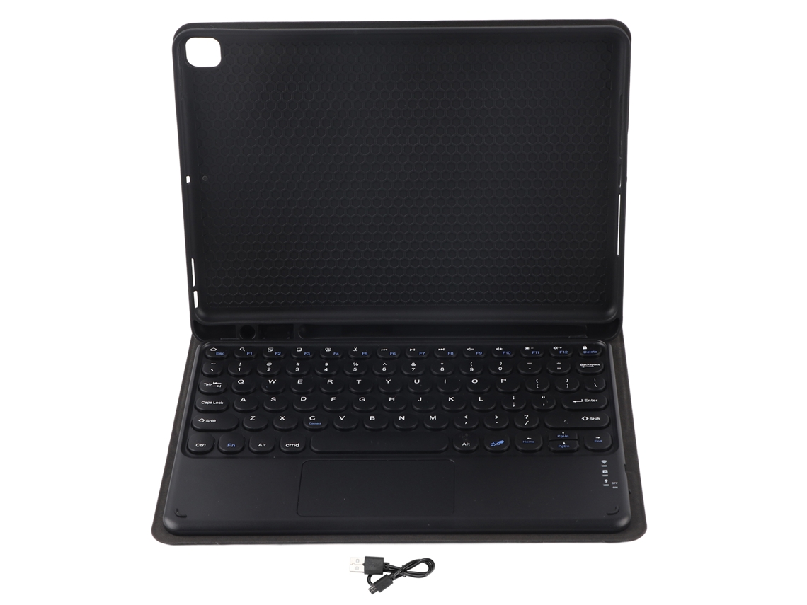 Capa De Teclado Sem Fio Com Teclas Redondas De 10 Polegadas E Capa De Silicone Para Tablet Ios/air 10.5/pro 10.5, Preta Slowmoose