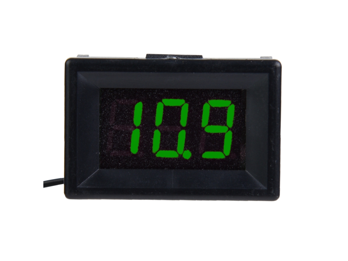 Voltímetro Digital Led 0.36 Polegadas Dois Fios Dc 2.4 30v À Prova D'água Verde