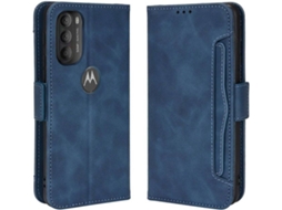 Capa Motorola Moto G71 5G HFS HOUSE Carteira Azul
