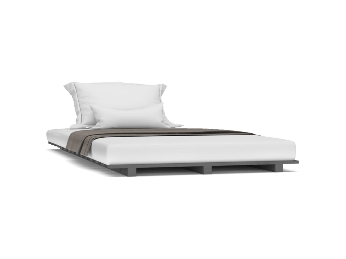 Bed Frame, Bed Frames Vidaxl Cinzeto Madeira De Pinho (90 X 200 Cm)
