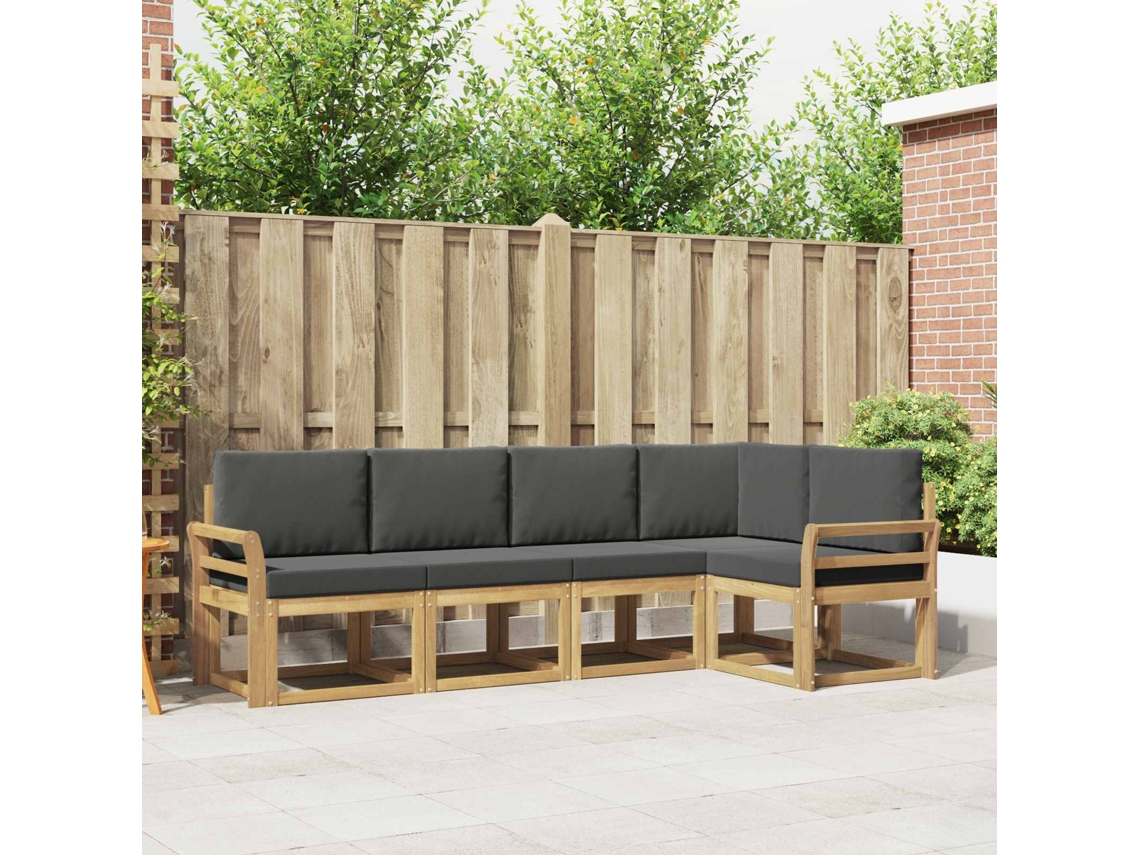 Vidaxl Conjunto De Sofás Para Exterior 5 Unid. Branco E Antracite
