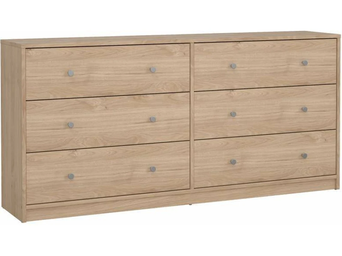 Cómoda Dupla com 6 Gavetas Aveiro Carvalho (143.1 x 30.1 x 68.3 cm)