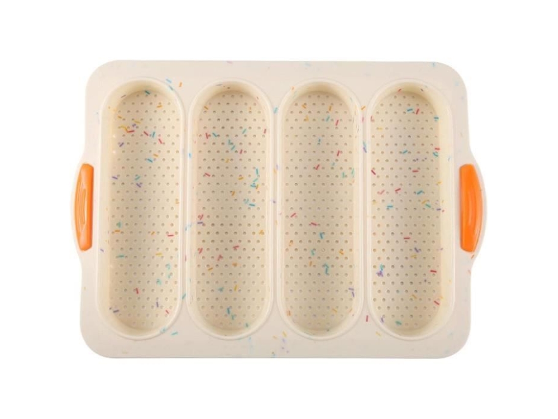 Molde de Forno de 4 Compartimentos Placa Antiaderente Mini Moldes de Chocolate de Silicone Molde de Forno de Silicone para Bolos U5897