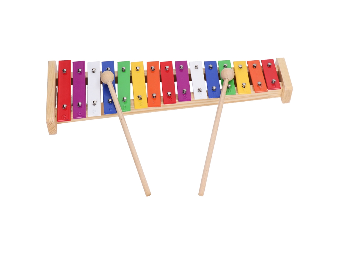 Mali xilofone Educativo 15 Notas Colorido com 2 Baquetas Brinquedo Musical para Crianças
