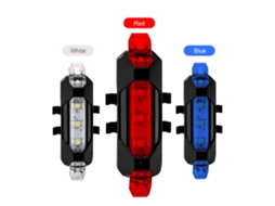 Luz traseira de bicicleta recarregável, LED, USB, com 4 modos, bateria 160mah S/MARCA