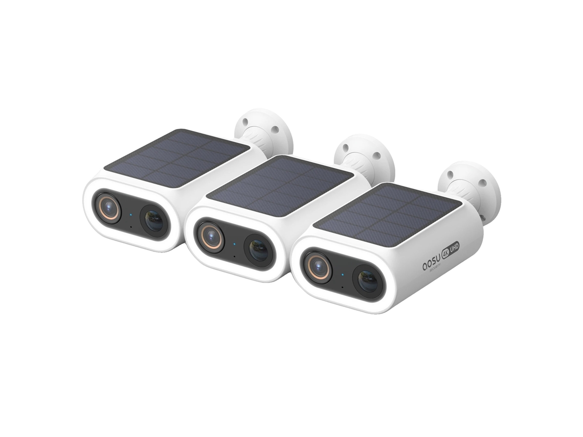 Câmera Solar, 4k Uhd, Detecção Por Ia, 3pcs