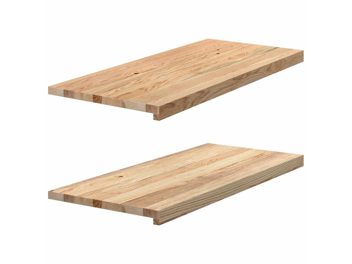 Vidaxl Soleiras Da Janela 2 Pcs 90x40x2 Cm Carvalho Maciço Não Tratado
