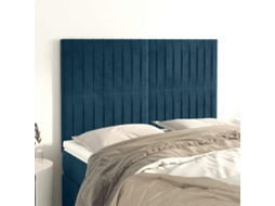 Vidaxl Cabeceira Azul Escuro 144x5x118/128 Cm Veludo