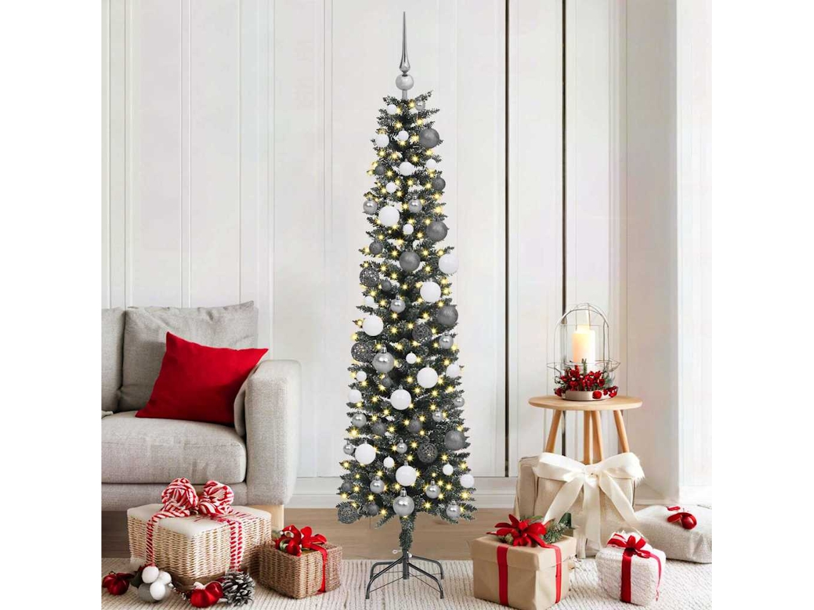Vidaxl Árvore De Natal Artificial Verde 180 Cm Pvc, Plástico E Aço