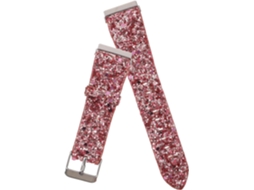 Pulseira De Relógio Com Glitter Compatível Fitbit 2 Se Rosa