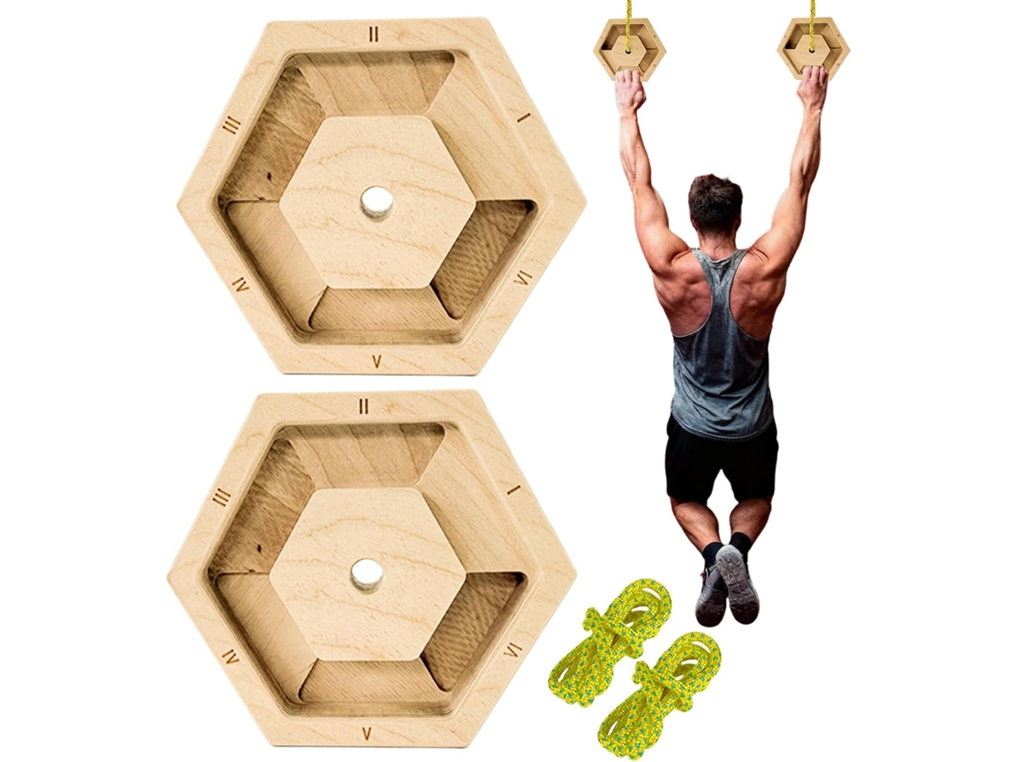 Treinador De Dedos Força Para Antebraço Hexagonal Madeira