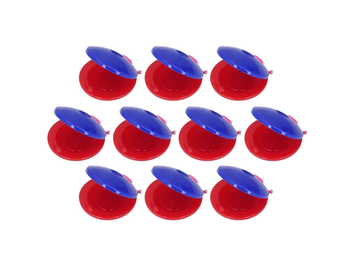 Mali 10pcs Castanholas de Dedo Infantil Azul Vermelho Plástico Instrumento Musical Educativo
