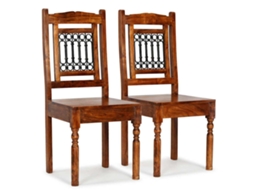 Vidaxl Cadeiras Jantar Clássicas 2 Pcs Madeira Maciça + Acabamento Mel