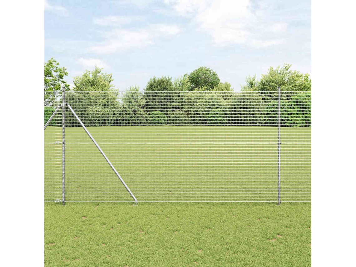 Vidaxl Cerca De Arame Soldado Com Espinhos 10 X 1,5 M Aço Galvanizado
