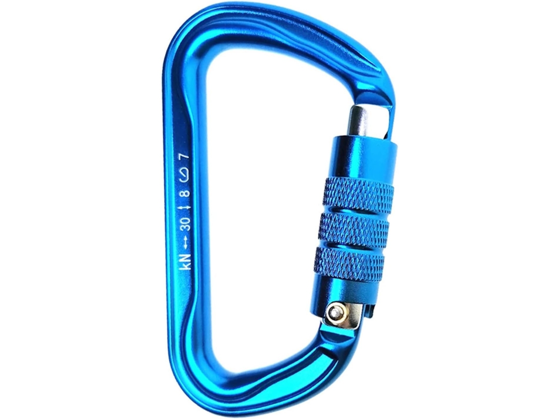 Mosquetão De Escalada Em Rocha Com Trava Automática 30kn, Azul,