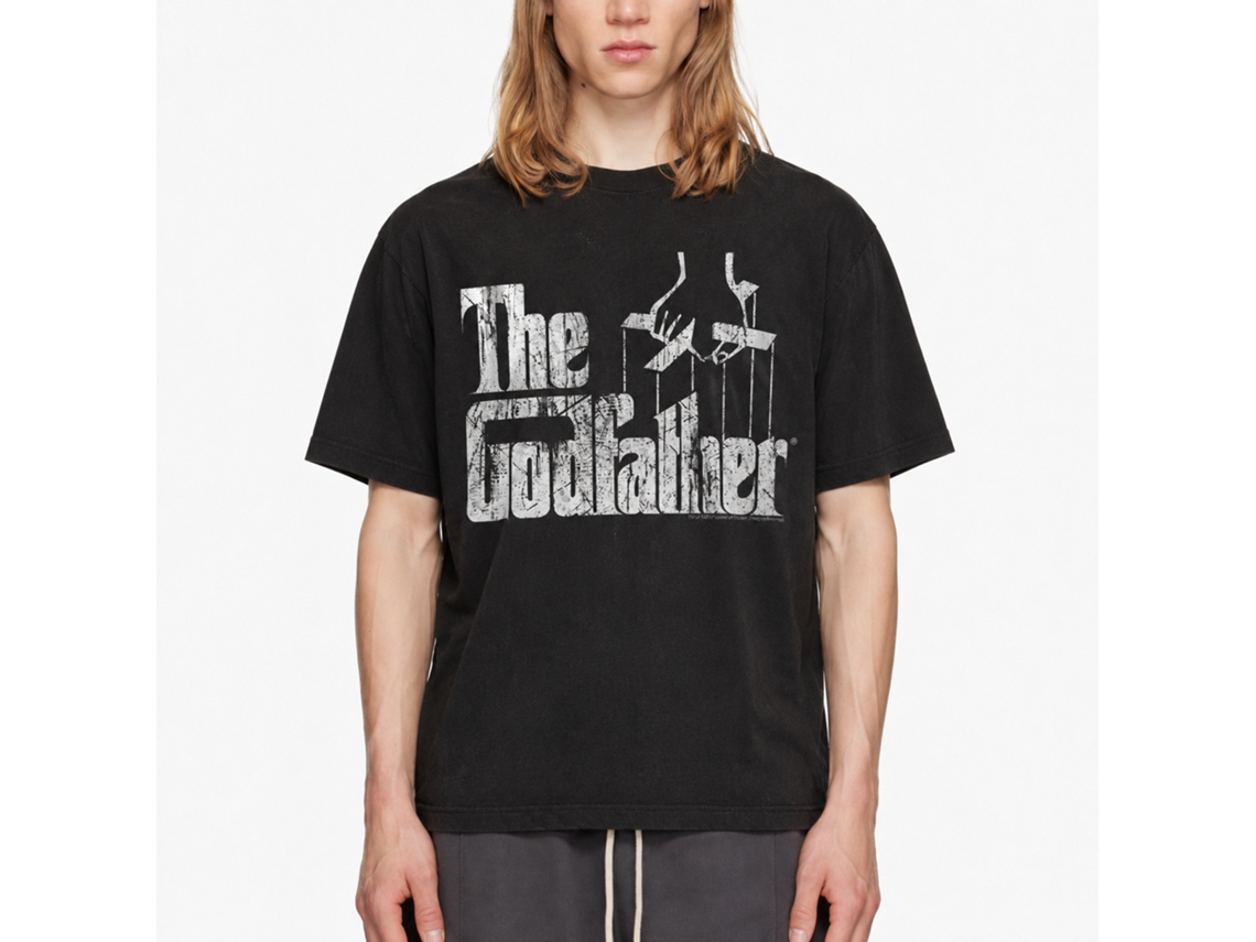 Rockinstone Godfather Distress Copy Black Adult T-shirt Size:s