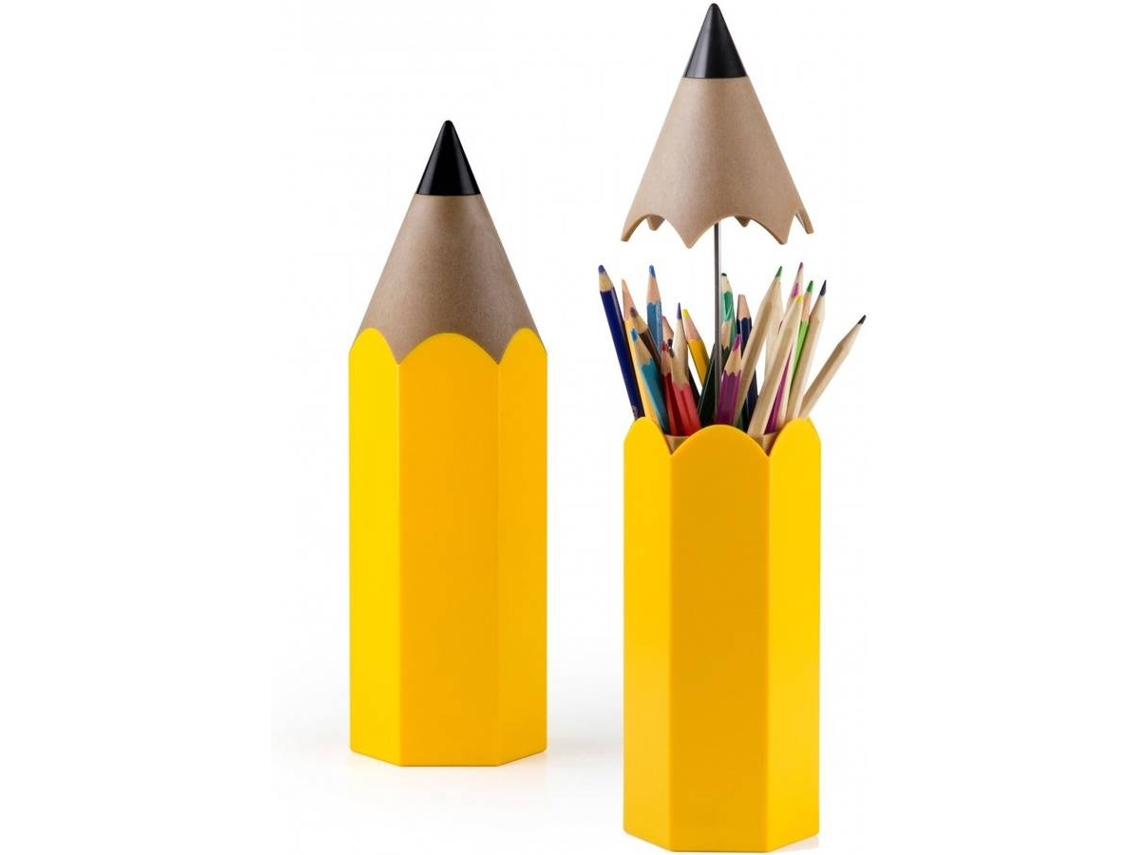 Organizador de lápis QUALY Dinsor Stationery Container QL10275-YW em Amarelo