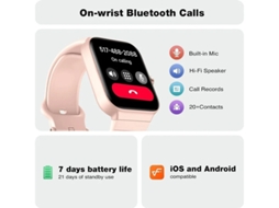 Smartwatch IDW15 1.8 Touch Fabric Fitness Tracker Chamada Bluetooth Android iPhone Azul Bestvite