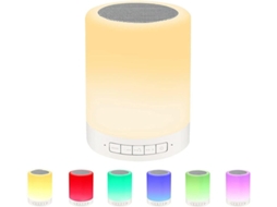 Abajur Tátil De Cabeceira Com Alto Falante Bluetooth, Luz Noturna De Mesa, 3 Modos De Toque Reguláveis ​​e 7 Cores Para Alternar Yizhood