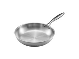 Frigideira de Aço Inoxidável Tripla Camada 3 Peças 240 280 e 320 Mm com Manopla Resistente Ao Calor Apta para Fogões a Gás Placas Elétricas