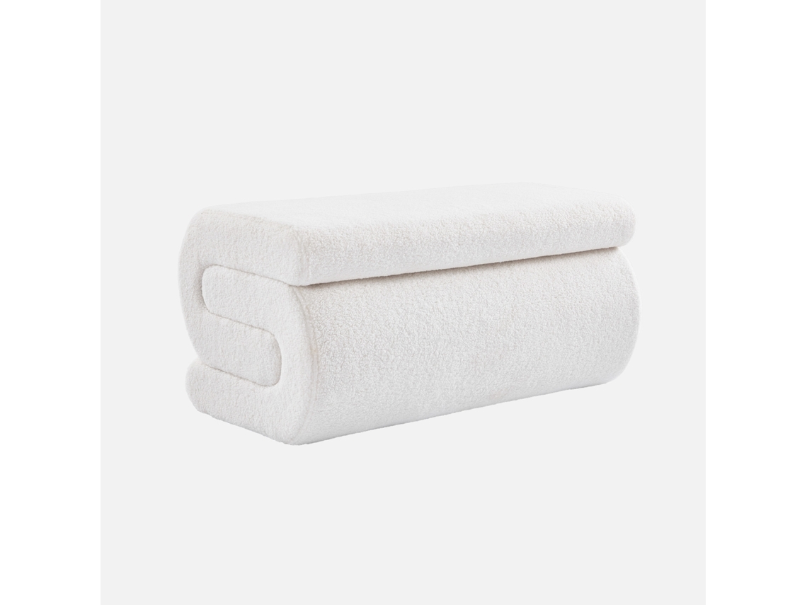 Banco Design Revestimento Bouclé 1 2 Lugares, Creme Sweeek